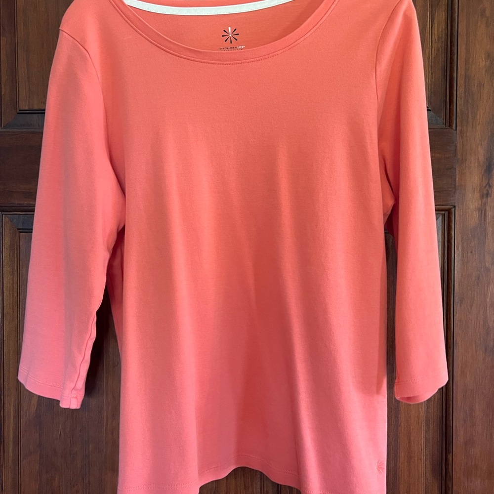 Isaac Mizrahi Coral Long Sleeve Women's Top
